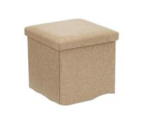 ZHSOAO Tabouret de Rangement en Tissu, Banc à Chaussures Pliable Multifonctionnel, boîte Assise, Organisateur Repose-Pieds, Tabouret ménage Coton et Lin pour Salon, Chambre(Khaki)