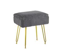 ZHSOAO Tabouret de vanité avec Rangement, Pouf Maquillage en Fausse Fourrure, chaises Multifonctions Pieds for Chambre pour Salon, Chambre(Gray)