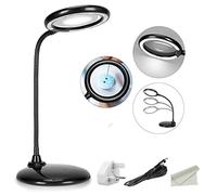 ZHSX Lampe loupe à intensité Variable avec 28 LED, loupe X3 Mains Libres avec lumière et Support pour Travail, Lecture, Loisirs créatifs, Atelier - Noir