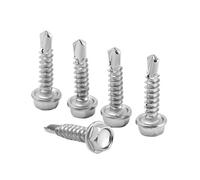 zhszzz Vis autoperceuse à Six pans Creux en Acier Inoxydable 410, Longueurs de vis autoperceuses: 13/16/19/25/32/38/45/50mm(M4.2x25)
