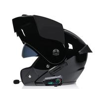 ZHTBATE Bluetooth Casque De Moto Casque Intégral Modulaire,Approuvé ECE Unisexe Casque Anti-Collision avec Casque Modulaire À Double Lentille Casque Modulaire 55-62CM