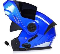 ZHTBATE Casque De Moto avec Intercom Bluetooth, Casque Intégré avec Microphone À Deux Haut-Parleurs Adultes Hommes Femmes Casque Modulaire À Double Visière Homologué ECE