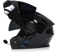 ZHTBATE Casque De Moto avec Intercom Bluetooth, Casque Intégré avec Microphone À Deux Haut-Parleurs Adultes Hommes Femmes Casque Modulaire À Double Visière Homologué ECE