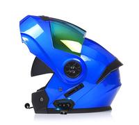 ZHTBATE Modulaire Double Visière Intégrale Bluetooth Casque,Anti-buée Casque De Moto Étanche Intégrés Bluetooth Casque pour Hommes Et Femmes Homologué ECE Bluetooth Casques 55-62CM