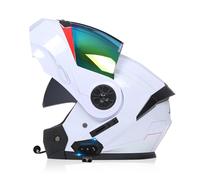 ZHTBATE Modulaire Double Visière Intégrale Bluetooth Casque,Anti-buée Casque De Moto Étanche Intégrés Bluetooth Casque pour Hommes Et Femmes Homologué ECE Bluetooth Casques 55-62CM