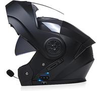 ZHTBATE Modulaire Double Visière Intégrale Bluetooth Casque,Anti-buée Casque De Moto Étanche Intégrés Bluetooth Casque pour Hommes Et Femmes Homologué ECE Bluetooth Casques 55-62CM