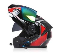 ZHTBATE Modulaire Double Visière Intégrale Bluetooth Casque,Anti-buée Casque De Moto Étanche Intégrés Bluetooth Casque pour Hommes Et Femmes Homologué ECE Bluetooth Casques 55-62CM