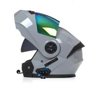 ZHTBATE Modulaire Double Visière Intégrale Bluetooth Casque,Anti-buée Casque De Moto Étanche Intégrés Bluetooth Casque pour Hommes Et Femmes Homologué ECE Bluetooth Casques 55-62CM