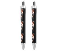 ZHTGDR Corgi - Stylo à bille rétractable pour amoureux des chiens, encre noire, pointe fine de 0,5 mm, fournitures de bureau pour enseignants, infirmières