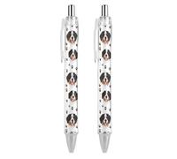 ZHTGDR Corgi - Stylo à bille rétractable pour amoureux des chiens, encre noire, pointe fine de 0,5 mm, fournitures de bureau pour enseignants, infirmières