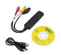ZHTH EasyCAP Carte de capture vidéo, adaptateur TV, DVD, VHS, capture vidéo, carte audio AV pour ordinateur/caméra de vidéosurveillance USB 2.0 EasyCAP