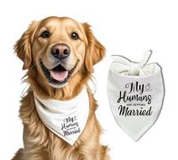 ZHTHE Bandana pour chien My Humans are Getting Married - Accessoires pour les amoureux des chiens - Cadeau de fiançailles pour chien - Écharpe pour animaux de compagnie - Blanc