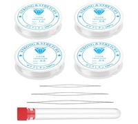 Zhtulck Fil Elastique pour Bracelet 4 Rolls Fil Bracelet Elastique Bracelet élastique de 0.4 mm, 0.6 mm. 0.8 mm, 1.0 mm, Convient pour la Fabrication et la Conception de Bracelets