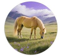 Zhua Huang Fei Dian, Puzzle 1000 Pièces en Format Rond IntégrantCheval, De Complexité Moyenne, Parfait pour Toute La Famille Le Week-End 1000pcs (67.5x67.5cm)