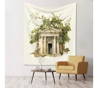 Zhuanyun Bâtiment antique avec branche d'olivier romaine et impression grecque Tapisserie de chambre, décoration murale bien adaptée, décoration de dortoir, porche, housse de canapé