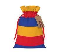 Zhuanyun Grand sac de Noël imprimé drapeau de l'Arménie réutilisable avec cordon de serrage, fournitures de fêtes d'anniversaire