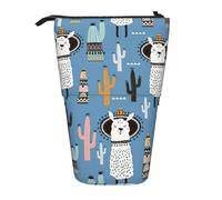Zhuanyun Llama Cactus Desert Plant Print Sac de rangement multifonctionnel sac de maquillage portefeuille élégant et multifonctionnel