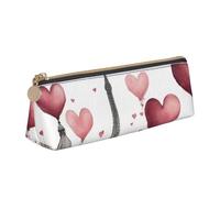 Zhuanyun Love Paris Tour Café Vin Parfum Vélo Coeur Imprimé Triangle Cuir Papeterie Sac de Rangement Multifonctionnel Cosmétique Sac à Maquillage Usage quotidien