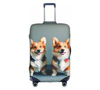 Zhuanyun Porter des vêtements mignons chiens corgi imprimé lavable voyage housse de bagage imprimé abstrait coloré bagages protecteur, blanc, Medium