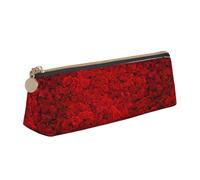 Zhuanyun Red Rose1 Sac de rangement multifonction en cuir avec motif triangle pour usage quotidien
