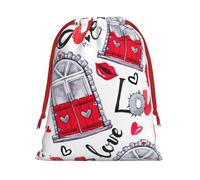 Zhuanyun Sac cadeau avec cordon de serrage en forme de cœur rouge et cœur en peluche pour Halloween, pour Noël, promotions, cérémonies annuelles