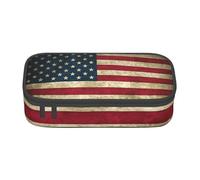 Zhuanyun Sac de rangement de grande capacité, boîte de fournitures de bureau, sac de maquillage avec drapeau américain, organiseur de bureau élégant, Noir/blanc, One Size, Concis