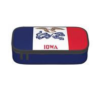 Zhuanyun Sac de rangement de grande capacité, boîte de fournitures de bureau, sac de maquillage avec drapeau de l'État de l'Iowa, organiseur de bureau élégant, Noir/blanc, One Size, Concis