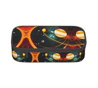 Zhuanyun Sac de rangement de grande capacité, boîte de fournitures de bureau, trousse de maquillage avec système solaire Jupiter Saturne, organiseur de bureau élégant