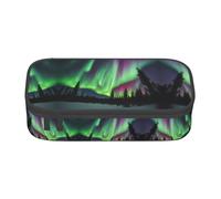 Zhuanyun Sac de rangement de grande capacité, boîte de fournitures de bureau, trousse de maquillage avec motif aurores boréales, organiseur de bureau élégant