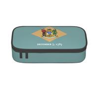 Zhuanyun Sac de rangement de grande capacité, boîte de fournitures de bureau, trousse de maquillage drapeau du Delaware, organiseur de bureau élégant, Noir/blanc, One Size, Concis