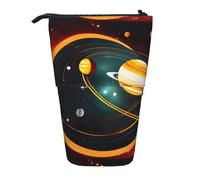 Zhuanyun Sac de rangement multifonction avec impression du système solaire Jupiter Saturne, sac de maquillage, portefeuille, élégant et multifonctionnel