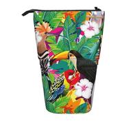 Zhuanyun Sac de rangement multifonction avec imprimé oiseaux tropicaux et feuilles de plantes