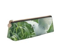 Zhuanyun Sac de rangement multifonction en cuir avec imprimé herbe et colombe - Pour articles de papeterie, usage quotidien, blanc, One Size, Légères