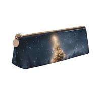 Zhuanyun Sac de rangement multifonction en cuir avec motif arbre de Noël et neige, pour un usage quotidien