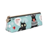 Zhuanyun Sac de rangement multifonction en cuir avec motif chats noirs et blancs, pour un usage quotidien