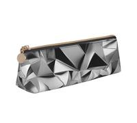 Zhuanyun Sac de rangement multifonction en cuir avec motif géométrique argenté, motif triangulaire, pour un usage quotidien