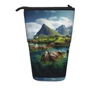 Zhuanyun Sac de rangement multifonction imprimé îles de Norvège, sac de maquillage, portefeuille, élégant et multifonctionnel