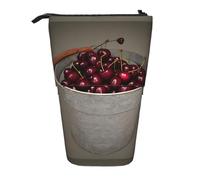 Zhuanyun Seau avec imprimé cerises, sac de rangement multifonction, sac de maquillage, sac élégant et multifonctionnel, noir, One Size, Tendance