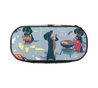 Zhuanyun Trousse à crayons avec motif Hot Dogs et limonade - Avec compartiment à fermeture éclair - Pour fournitures de bureau