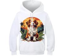 Zhudong Imprimé 3D Unisexe Golden Retriever Chien Sweats À Capuche Poches À Cordon Sweat-Shirt pour Hommes Femmes 10-12Y