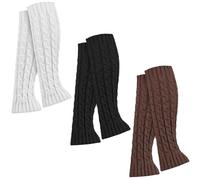 Zhufas 3 Paires de Guetre Femme, Jambières Tricotées d'hiver pour Femmes, Jambiere Femme de leg Warmers pour Guêtres Femme, Genouillères Chaudes pour Bottes D'hiver