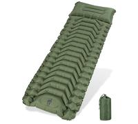 Zhufas Matelas isolant auto-gonflant de 13 cm - Camping gonflable imperméable - Matelas d'extérieur ultra léger avec pompe à pied - Pour randonnée, extérieur, tente, plage