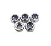 zhuguim 1/5/ 10/20 pièces M2 .5 M3 M4 M5 M6 M8 M10 M12 M14 M16 M18 M20 M22 304 Écrous hexagonaux autobloquants en acier inoxydable et nylon DIN985(M12 x5pcs)