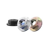 zhuguim Écrou à bride hexagonale nickelé, dent avec joint de verrouillage, écrou antidérapant M2M3M4M5M6M8M10M12(M2.5(20pcs) black)