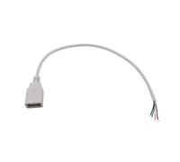 zhuguiming Câble d'alimentation USB 5 V 0,3 m/1 m/2 m, 2 broches/4 broches. A, femelle/mâle, prise jack, cordon de charge, rallonge, connecteur DIY(Silver,0.3M)