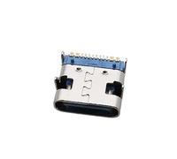zhuguiming Lot de 10 connecteurs USB type C femelles 5 A 16 broches for PCB, soudage, CMS, SMT, réparation, adaptateur(Blu)