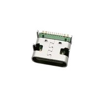 zhuguiming Lot de 10 connecteurs USB type C femelles 5 A 16 broches for PCB, soudage, CMS, SMT, réparation, adaptateur(Green)