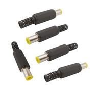 zhuguiming Lot de 2, 5 ou 10 adaptateurs d'alimentation CC 6, mm x 4, avec connecteur à broche 1,3, tête jaune, mâle, for soudage audio, pièces bricolage(2Pcs)