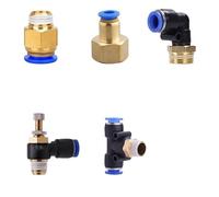 zhuguiming Raccord rapide pneumatique PCF PC PL SL PB 4 mm-12 mm, raccord de tuyau d'air, filetage mâle 1/4", 1/8", 3/8", 1/2", 20/50 pièces(OD4mm-1I4,PCF (50PCS))