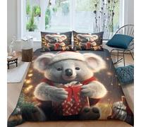 ZHUICHENG 3D, Imprimé Koala Parure De Lit Microfibre Super Douce Et Respirante Sets De Housses De Couettes 3 Pièces Et Taie d'oreiller Double（200x200cm）